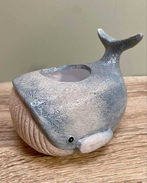 Ceramic Whale Planter Seaside Cosy Home D??cor Marine Ocean Indoor Ornamental Plant Pot - image 1
