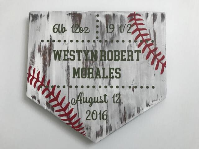 Personalized Birth Announcement, Baseball Themed Nursery, Sports Stat, Stats, Baby Wall Art, Sport Shower Gift - image 1