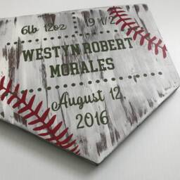 Personalized Birth Announcement, Baseball Themed Nursery, Sports Stat, Stats, Baby Wall Art, Sport Shower Gift - thumbnail 3