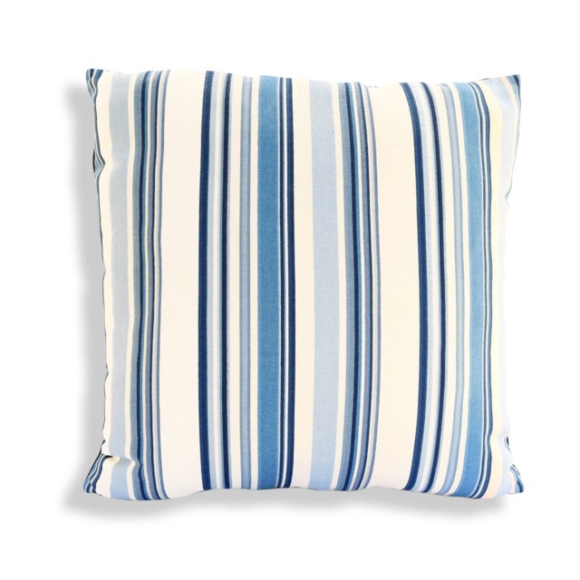 Blue Striped Pillow Cover Waverly Cotton, Modern Home Decor - image 1