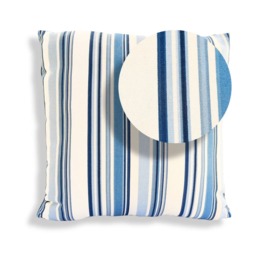 Blue Striped Pillow Cover Waverly Cotton, Modern Home Decor - thumbnail 2