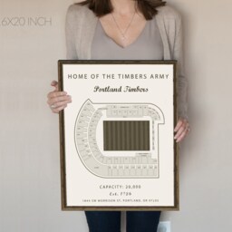 Portland Timbers, Providence Park, Timbers Art, Gift For Him, Stadium Blueprint, Oregon Soccer, Soccer Pitch, Valentines Gift - thumbnail 3