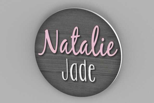 Round Name Sign, Nursery Wall Decor, Art, Woodland Nursery, Baby Room Home Decor - image 1