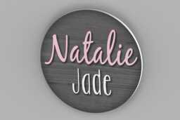 Round Name Sign, Nursery Wall Decor, Art, Woodland Nursery, Baby Room Home Decor - thumbnail 1