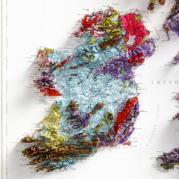 British Isles & Ireland Geology - Vintage Shaded Relief Map - thumbnail 3