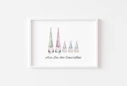 Christmas Decor - Gonk Family Print Personalised Gonks Watercolour Prints Poster Wall Art Gift - thumbnail 1