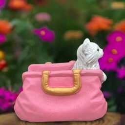 Unique Kitty in Bag Sculpture Concrete Kitten Statue Cement Cat Decoration Handmade Art Front Door Figurine Garden & Home Ornament - thumbnail 1