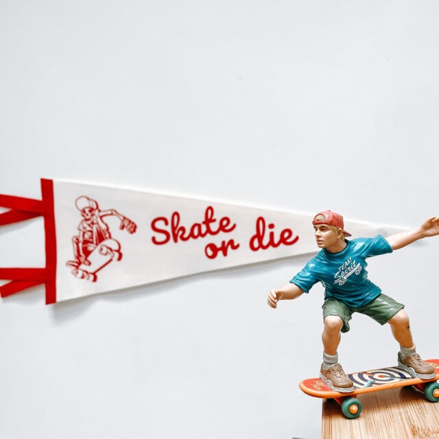 Skate Or Die Pennant Flag/Felt Pennant Gallery Wall Decor Skater Boho Skateboard Skate Life Deck