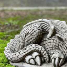 Concrete Laying Dragon Sculpture Stone Figurine Outdoor Animal Ornament Wildlife Decoration Gothic Statue Dragon Lover Gift Yard Art - thumbnail 4