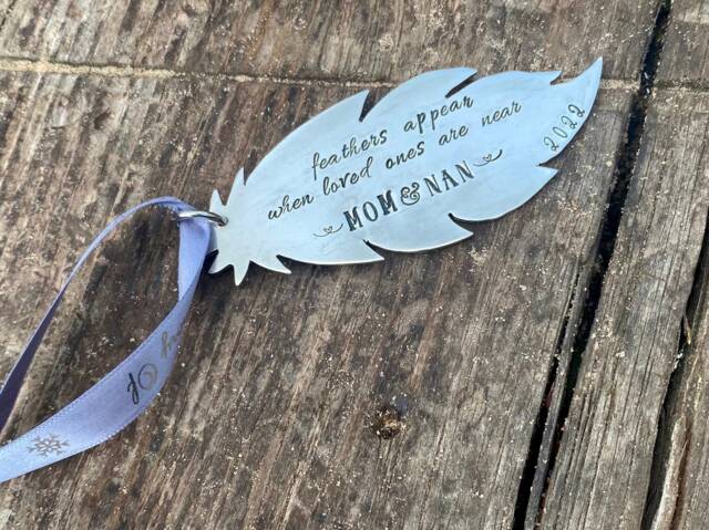 Christmas Decoration Ornament, Remberence Gift, Feather, Angel, Memorial Gift - image 1