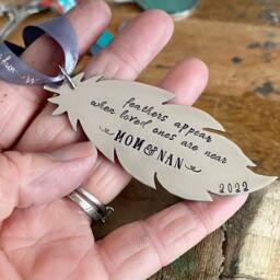 Christmas Decoration Ornament, Remberence Gift, Feather, Angel, Memorial Gift - thumbnail 3
