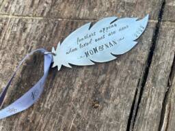 Christmas Decoration Ornament, Remberence Gift, Feather, Angel, Memorial Gift - thumbnail 1