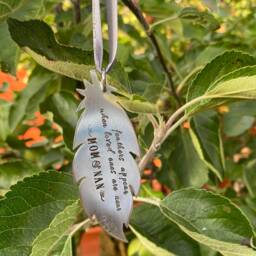 Christmas Decoration Ornament, Remberence Gift, Feather, Angel, Memorial Gift - thumbnail 2