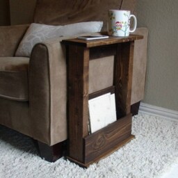 Solid Wood Narrow Side End Sofa Table With Storage - Various Sizes & Colours Available - thumbnail 2
