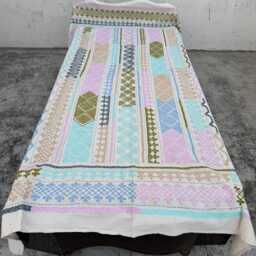 Cotton Suzani Quilt - Traditional Hand Embroidery, Bohemian Throw Blanket, Decorative Folk Textile - thumbnail 2
