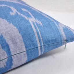 Hand Dyed Blue Ikat Pillow Cover - thumbnail 4