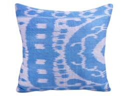 Hand Dyed Blue Ikat Pillow Cover - thumbnail 1