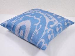 Hand Dyed Blue Ikat Pillow Cover - thumbnail 3