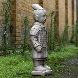 Terracotta Warrior Concrete Statue Ancient Chinese Garden Decor Outdoor Soldier Sculpture Oriental Yard Ornament Home Decoration Lover Gift - thumbnail 3