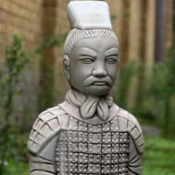 Terracotta Warrior Concrete Statue Ancient Chinese Garden Decor Outdoor Soldier Sculpture Oriental Yard Ornament Home Decoration Lover Gift - thumbnail 2