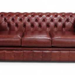 Lounging Sofa Living Room 3 Seater Couch Authentic Real Leather Chesnut Premium Distressed - thumbnail 2