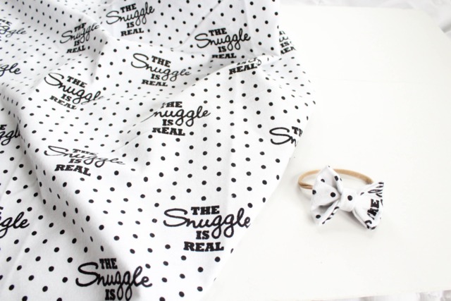 The Snuggle Is Real Baby Blanket, Valentines Day Baby, Stroller Bow Gender Neutral Receiving Polka Dots - image 1