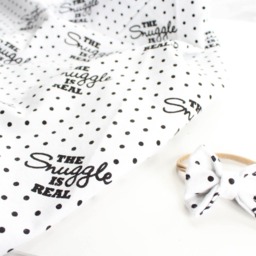 The Snuggle Is Real Baby Blanket, Valentines Day Baby, Stroller Bow Gender Neutral Receiving Polka Dots - thumbnail 2