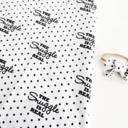 The Snuggle Is Real Baby Blanket, Valentines Day Baby, Stroller Bow Gender Neutral Receiving Polka Dots - thumbnail 3