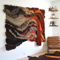 Extra-Large Wool Wall Hanging - Sculptural Macram?? Tapestry Textured Fiber Art For Modern Interiors - thumbnail 2