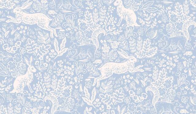 Rifle Paper Co. Toile Crib Sheet Vintage Blue Bunny Bedding - Nestig Stokke Design Dua Bassinet - image 1