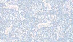 Rifle Paper Co. Toile Crib Sheet Vintage Blue Bunny Bedding - Nestig Stokke Design Dua Bassinet - thumbnail 1