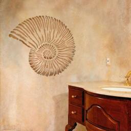 Large Stencil Fossil Shell - Reusable Stencils Better Than Wall Decals - thumbnail 3