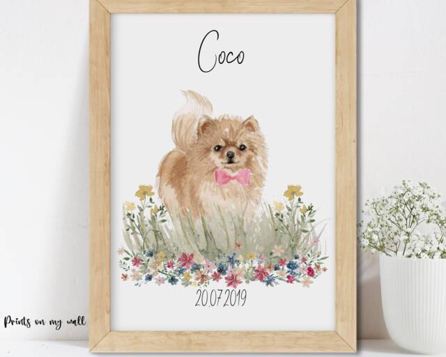 Personalized Pomeranian Print, Dog Lover Gift, Pet Portrait - image 1