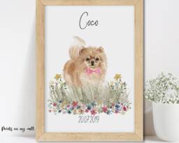 Personalized Pomeranian Print, Dog Lover Gift, Pet Portrait - thumbnail 1
