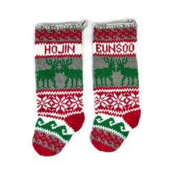 Personalized Holiday Heirloom Christmas Knit Stocking. Custom Colors, Names. Monogrammed Ethnic Stockings. Shipped From Azerbaijan - thumbnail 2