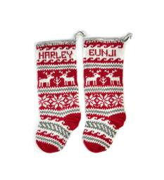 Personalized Holiday Heirloom Christmas Knit Stocking. Custom Colors, Names. Monogrammed Ethnic Stockings. Shipped From Azerbaijan