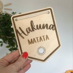 Hakuna Matata, Matata Wooden Words, Safari Theme Nursery Decor, Bedroom Decor Pennant Flag, Wall Art - thumbnail 2