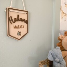 Hakuna Matata, Matata Wooden Words, Safari Theme Nursery Decor, Bedroom Decor Pennant Flag, Wall Art - thumbnail 3