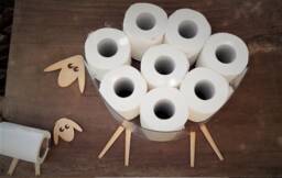 Shelf-Sheep For Storing Of Toilet Paper Rolls With A Roll Holder-Lamb - thumbnail 1