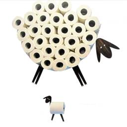Shelf-Sheep For Storing Of Toilet Paper Rolls With A Roll Holder-Lamb - thumbnail 2