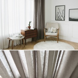 Brown Linen Look Sheer Curtains, Voile Drapery Window Sheers, Sheers Custom - thumbnail 2
