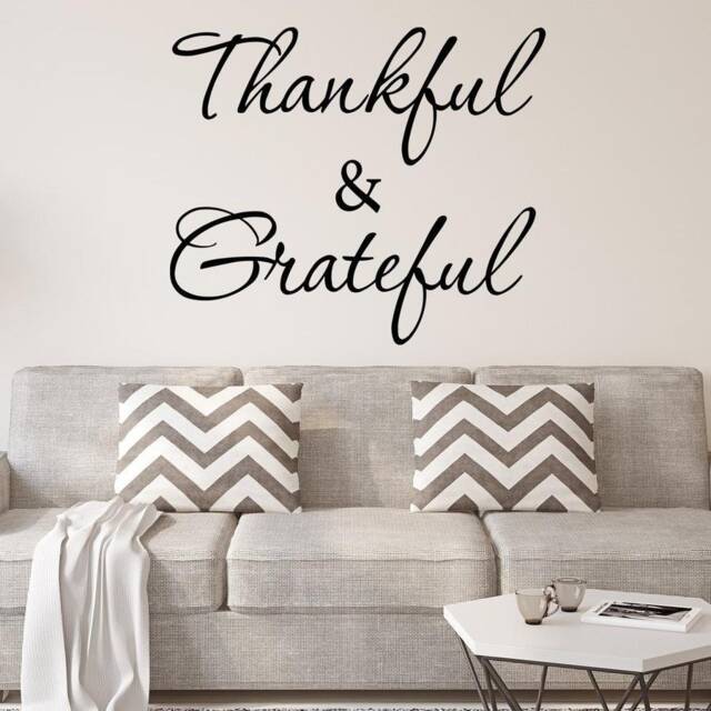 Vwaq Thankful & Grateful Wall Decal Inspirational Quotes Decor & Art 1764 #2 - image 1