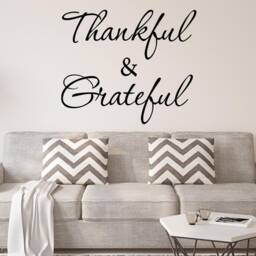 Vwaq Thankful & Grateful Wall Decal Inspirational Quotes Decor & Art 1764 #2 - thumbnail 1