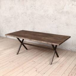 Chelsea Extendable Live Edge Brown Oak Dining Table - thumbnail 2