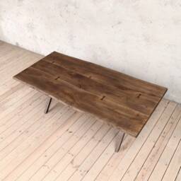 Chelsea Extendable Live Edge Brown Oak Dining Table - thumbnail 3
