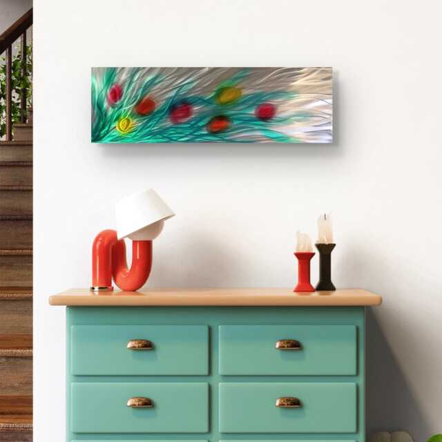 Bouquet. Modern, Abstract, Contemporary Metal Wall Art, 3D Effect, By R Toomer Art... Multi Coloured - image 1
