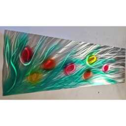 Bouquet. Modern, Abstract, Contemporary Metal Wall Art, 3D Effect, By R Toomer Art... Multi Coloured - thumbnail 2