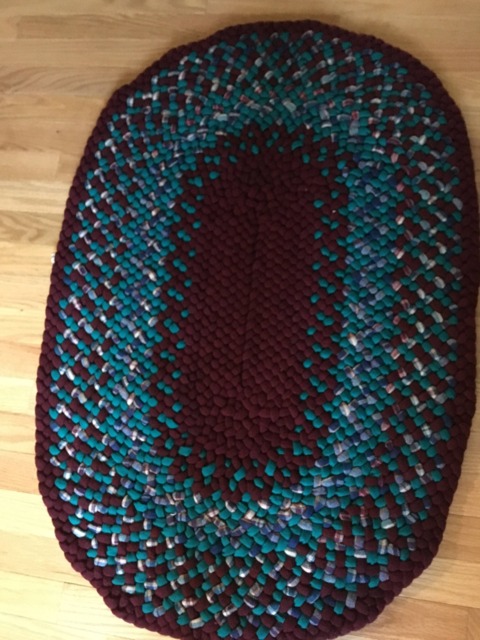 Item # 164 Burgundy, Green & Mixed Plaid Braided Rug - image 1