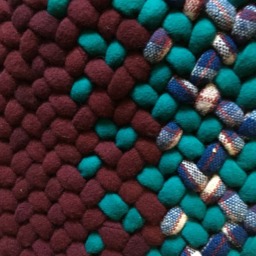 Item # 164 Burgundy, Green & Mixed Plaid Braided Rug - thumbnail 2