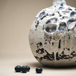 White Coastal Vase - Handmade Paper Mache Clay Sculptural Centerpiece For Modern Farmhouse Decor Accent - thumbnail 3